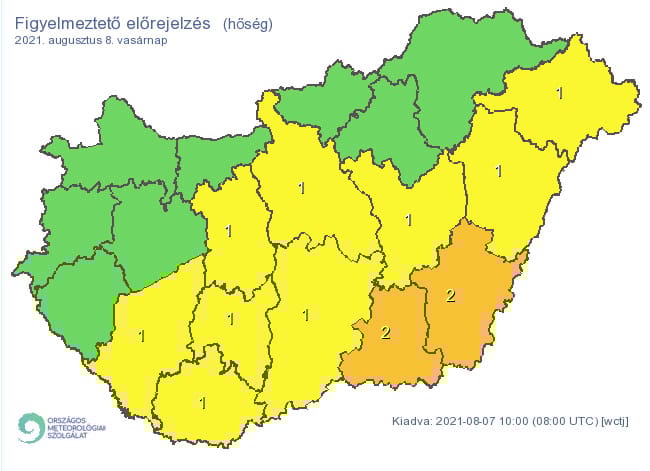 Hőség és zivatar miatt is figyelmeztetést adtak ki holnapra