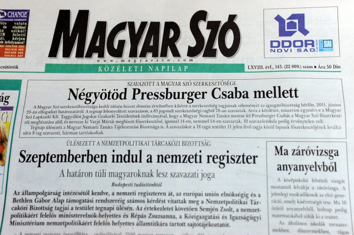 Félmilliárdos magyar kormánytámogatást kap a vajdasági Magyar Szó