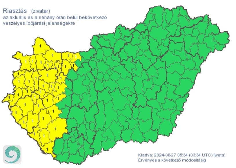 Riasztást adtak ki zivatarra és felhőszakadásra, de ma sem lesz sokkal hűvösebb az időjárás