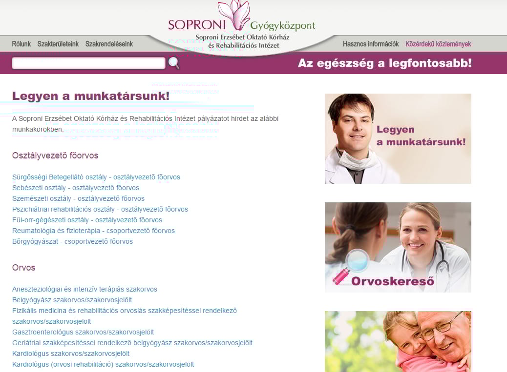Túl közel van Ausztria: teljes kórházi személyzetet keresnek Sopronban