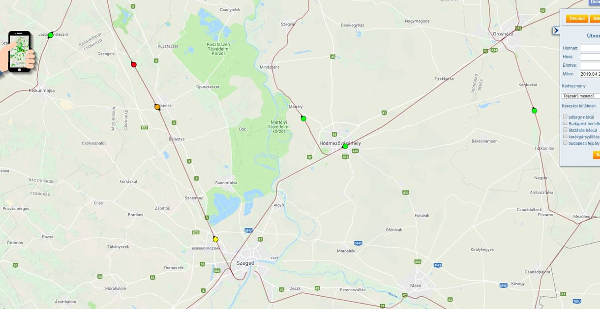 Vonattal ütközött egy autó, késnek a szegedi vonatok