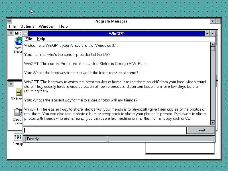 Már a 31 éves Windows 3.1-en is működik a ChatGPT, bárki letöltheti a programot