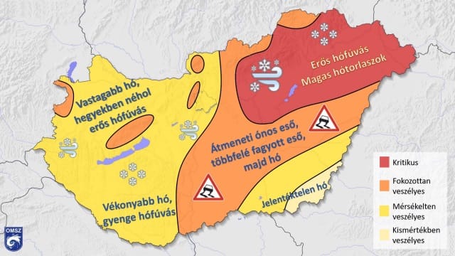Durva időjárás, veszélyes utak – erre a térképre mindenképp nézzen rá!