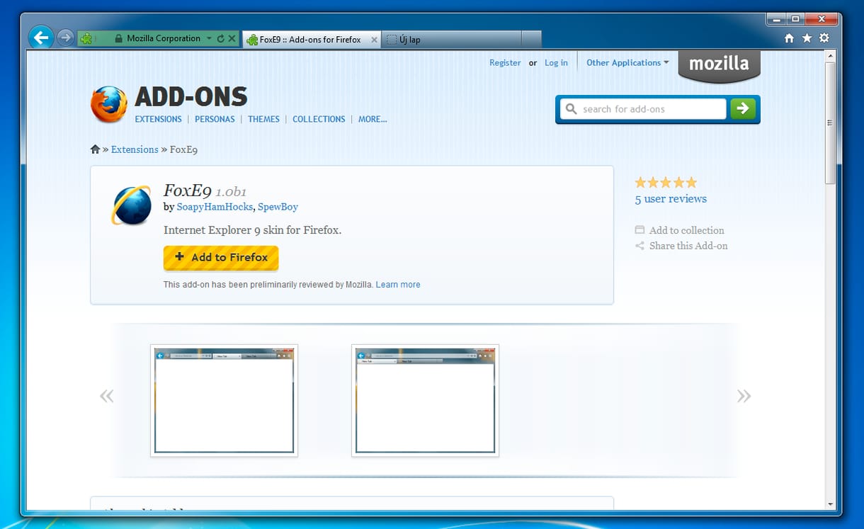 Így varázsolhatunk IE9-et a Firefoxból
