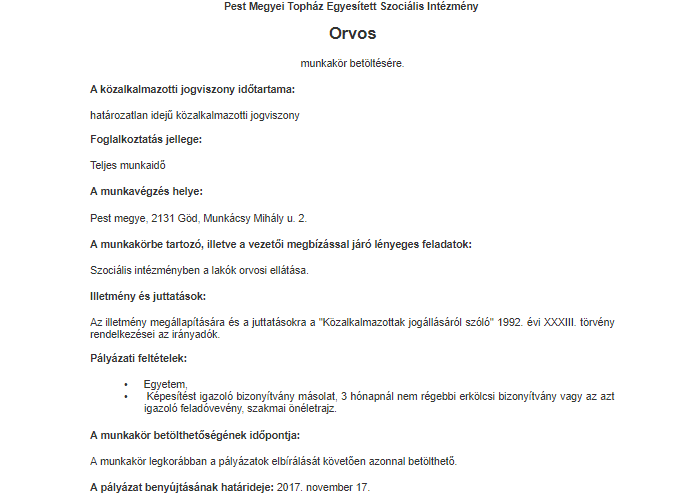 Az Emmi nyáron ígérte meg a gödi Topház bezárását, erre most keresnek oda orvost
