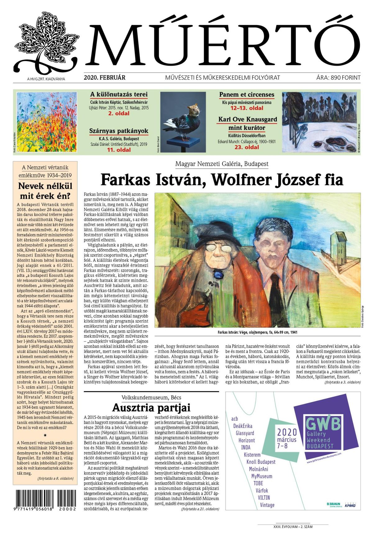 Megjelent a Műértő 2020 februári lapszáma