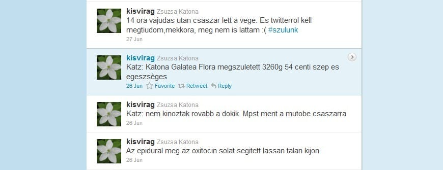 Twitteren közvetítette szülését a SOTE-ról