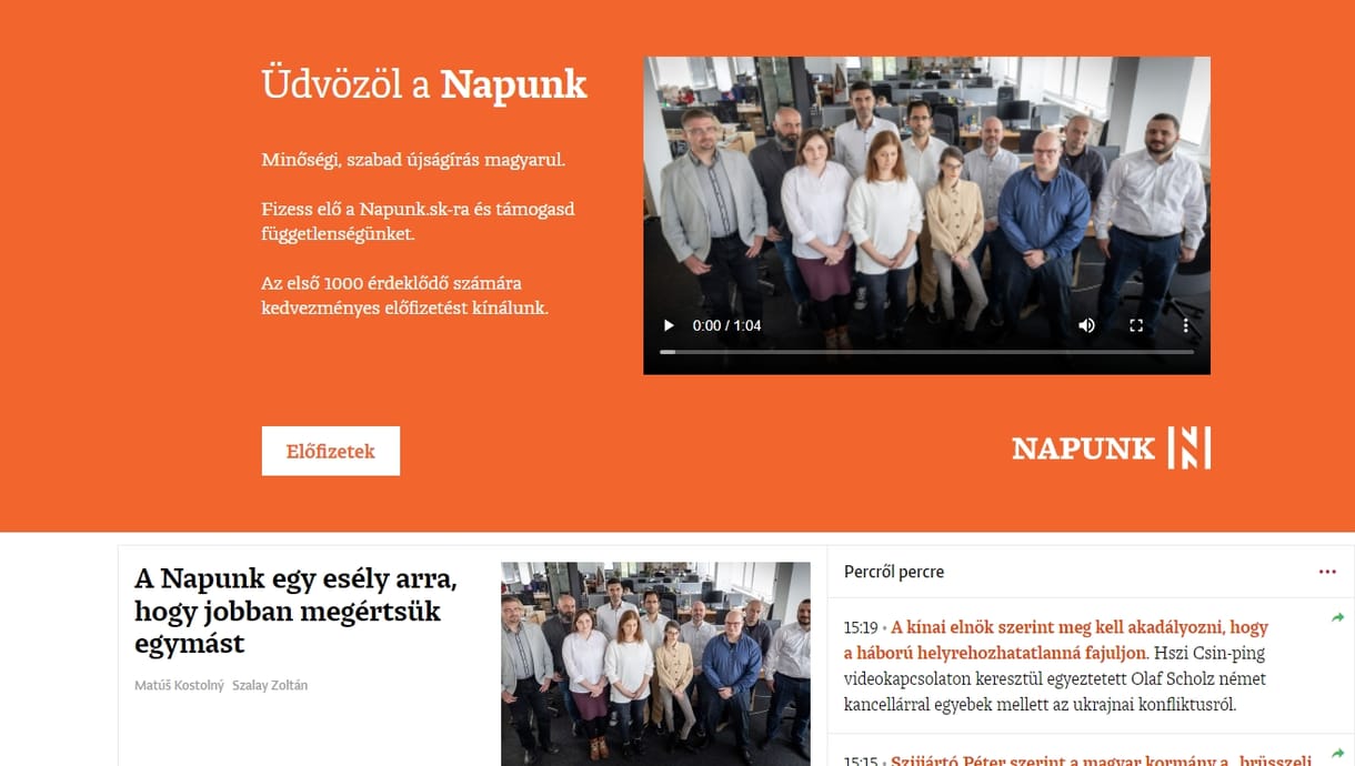 Elindult a Denník N magyar hírportálja