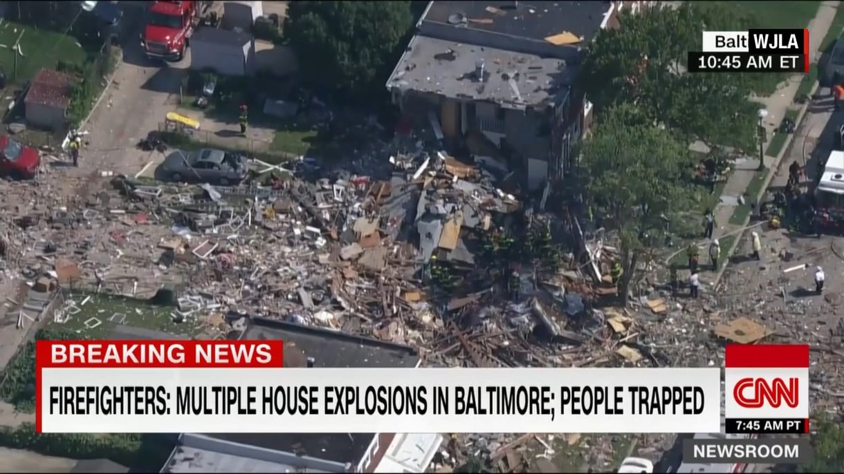 Házakat tett a földdel egyenlővé egy nagy robbanás Baltimore-ban