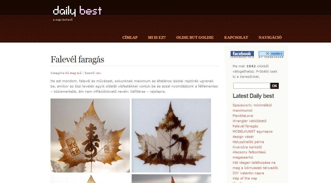 Falevél faragása? Igen!