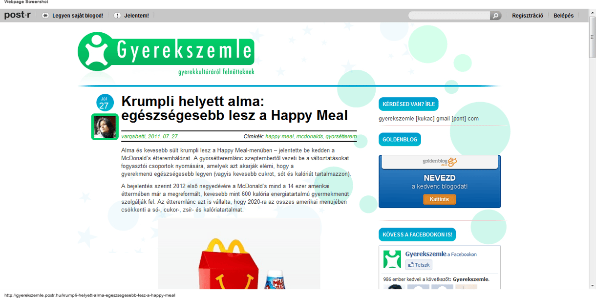Krumpli helyett alma a Happy Meal menüben. Reform vagy trükk?