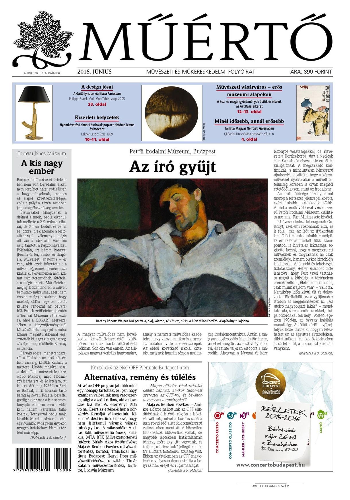 Megjelent a Műértő júniusi lapszáma