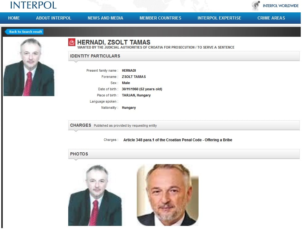 Felkerült a Mol-vezér az Interpol oldalára – fotó