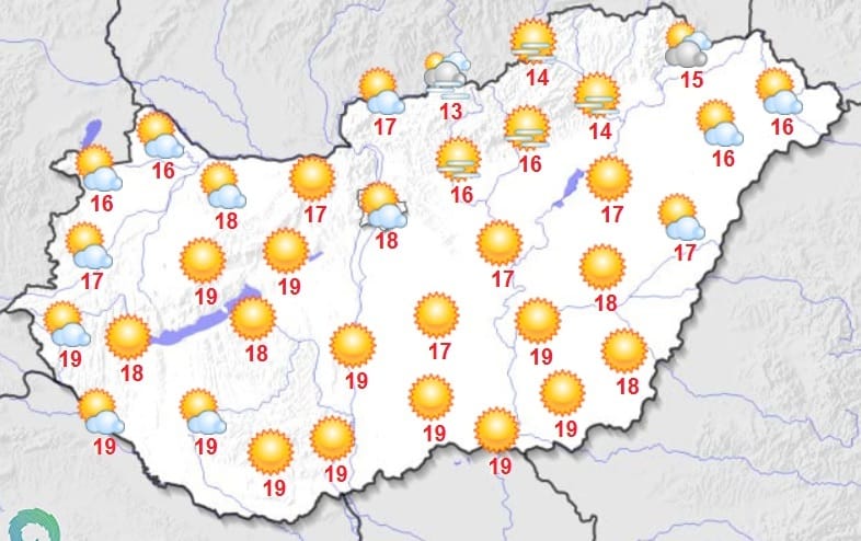Kedden is többnyire napos, enyhe időnk lesz
