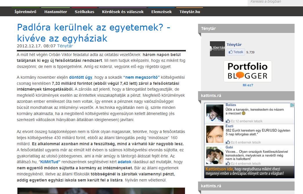 Az egyházi egyetemek nem kerülnek padlóra