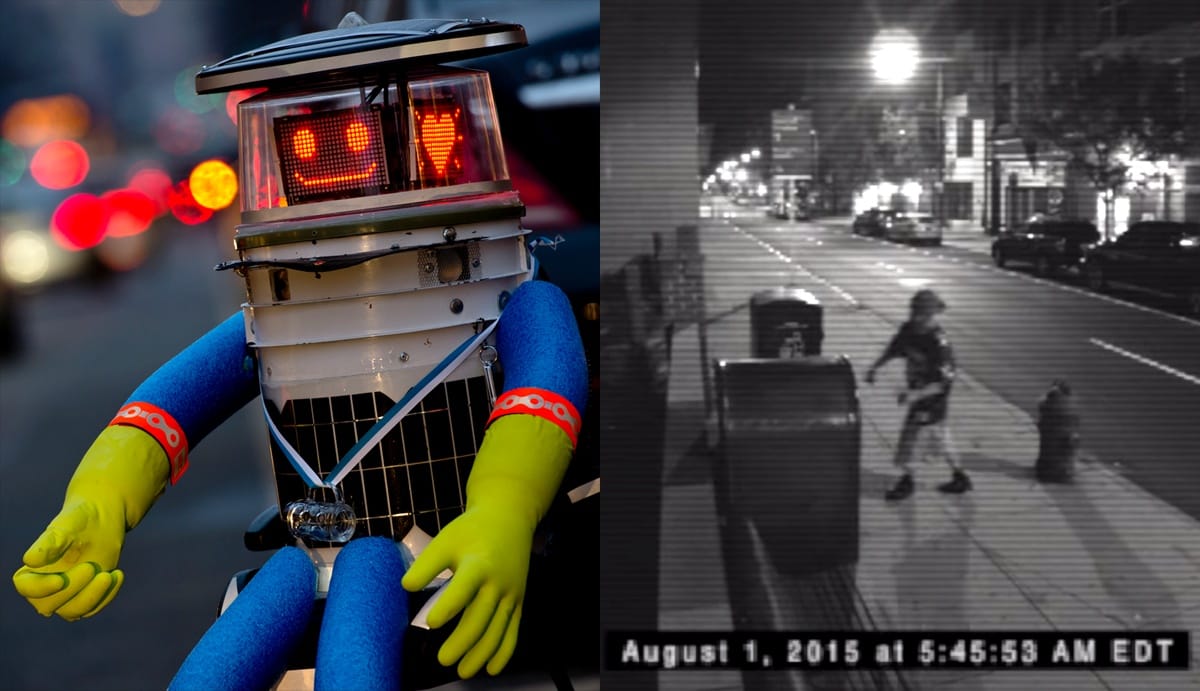 Videóra vették azt a vandált, aki szétverte az ártatlan stoppos robotot