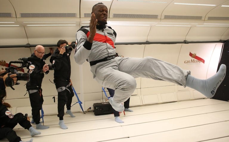A zéró gravitáció sem tudja legyűrni Usain Boltot – videó