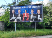 New posters appeared in Budapest: Hungarians, Gyurcsany, Dobrev, Karacsony as humble servants of Brussels