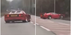 Kis gázt adott a sofőr, és máris villanyoszlopnak csapta a Ferrari F40-est – videó