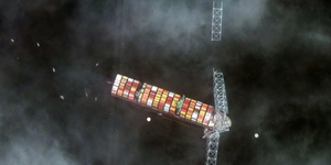 Műholdképeket mutattak be a baltimore-i híd összeomlásáról