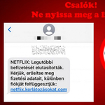 Elutasított Netflix-előfizetéssel próbálkoznak csalók egy SMS-üzenetben, egy győri nőnek félmillió forintja bánta