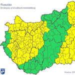 Riasztást adtak ki több megyére - térkép