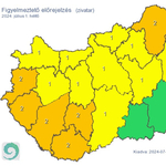 Kettes fokozatú figyelmeztetést adtak ki magas hőmérséklet és zivatar miatt