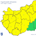 Térkép: Heves zivatar és jégverés miatt sárgul be az ország