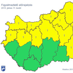 Figyelmeztetést adtak ki holnapra Budapestre és 13 megyére 