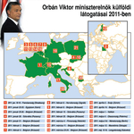 Erre járt Orbán 2011-ben - térkép