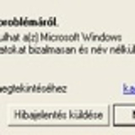 A „hibajelentés” ablak végleges eltüntetése