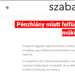 Pénzhiány miatt felfüggeszti működését a Szabad Pécs