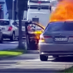 Kiderült, miért lángolt egy BMW a márka székháza előtt – videó