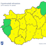 Figyelmeztetést adtak ki Budapestre és 15 megyére holnapra - térkép