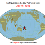 Nézze meg, milyen földrengések voltak, amikor született