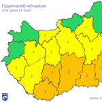 Térkép: Heves viharral, jéggel támad a hidegfront - narancssárga figyelmeztetés 5 megyében