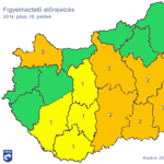 Nagy hőségre figyelmeztet a meteorológia - térkép