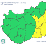 Öt megyére adtak ki figyelmeztetést zivatar miatt