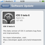 A fejlesztőknél az iOS beta 6 és az új iTunes béta