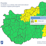Riasztást adtak ki Budapestre és több régióra – térkép
