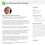 Letölthető a Lion Recovery Disk Assistant