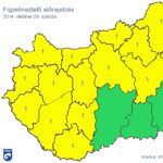 Térkép: 16 megyére figyelmeztetést adott ki az OMSZ