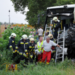 Fotók: 28 sérültje van a buszbalesetnek Debrecennél