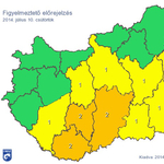 Figyelmeztést adtak ki Budapestre és 10 megyére holnapra - térkép