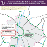 Javasolt útvonalak Budapest belvárosa helyett - térkép