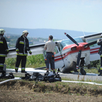 A Kőérberki úton állt meg a budaörsi reptéren landoló kisgép - fotó