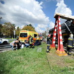 Beszorult busz a Ferihegyi úton