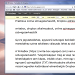 Praktikus online szövegszerkesztő, Dropbox eléréssel