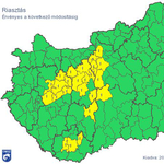 Riasztást adtak ki az ország több területére - térkép