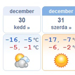 Szilveszter éjjel akár -17 fok is lehet